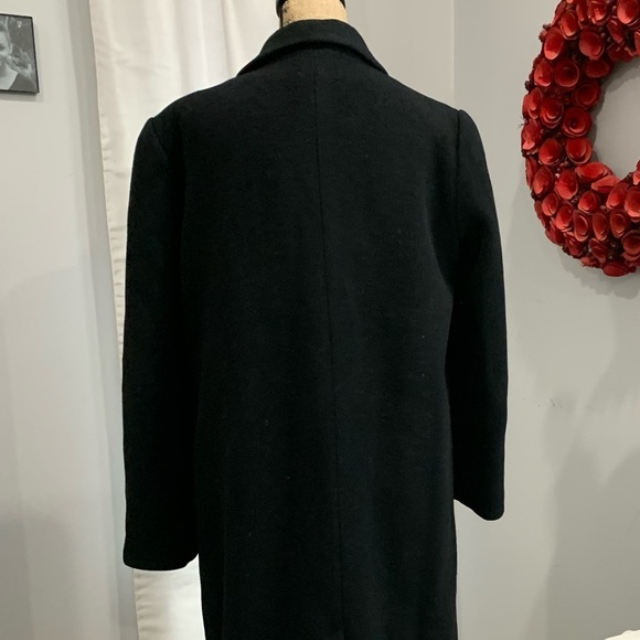 Perry Ellis double breasted black wool coat 12 - Picture 5 of 8